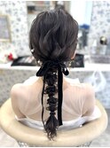 編みおろし/参列ヘア/お呼ばれヘア/結婚式/アップヘア