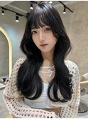 仙台髪質改善縮毛矯正韓国デジタルパーマチェリーブラウン前髪