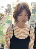 くせ毛風ニュアンスパーマ×ミディアムレイヤーボブ