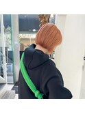 オレンジベージュ ボブ◎