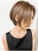 【morio原宿】丸みショートボブベージュハイライト