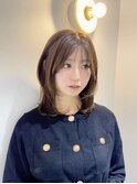 ミディアムレイヤー/髪質改善/ベージュ【西田辺・阿倍野】
