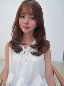 アンジェリカ 広島駅前店(ANGELICA) ANGELICA  顔まわりレイヤー 明るめブラウン 大人かわいい