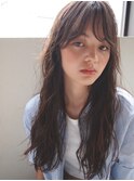 シースルーな小顔バング＊アンニュイな無造作ウェーブ