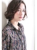 切りっぱなしボブ×ソフトウェーブ　アースカラー