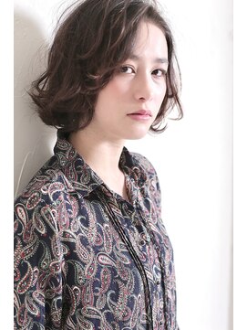 ネオリーブエクラ 上野御徒町店(Neolive eclat) 切りっぱなしボブ×ソフトウェーブ　アースカラー