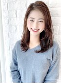 【r hair design】大人セミディ無造作カール