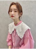 ミニマルボブアレンジ_透け感柔らかベージュ__ナチュラルボブ