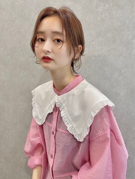 ケーツー エム 京都ラクエ(k-two emu) ミニマルボブアレンジ_透け感柔らかベージュ__ナチュラルボブ