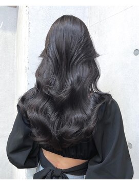 サイン 渋谷(SIGN) 【韓国ヘアーグレーベージュレイヤーロング前髪パーマ黒髪】