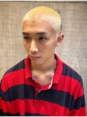 1785メンズハイトーンカラーボウズブラックヘアバリカンアート