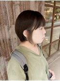 フェイスフレーミングカラー×前下がりショートボブ