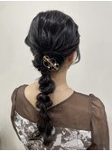 【大人気】お呼ばれ編みおろしヘア/結婚式参列ヘア