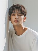 韓国風センターパート束感モテシークレットパーマ