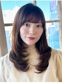 ☆小顔前髪ワンカールレイヤーメルティーカラー