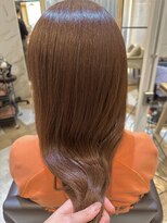 小顔セミウェットウェーブ＊カッパーピンク＊艶感カラー