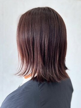 ザヘアメイクシェア(THE -HAIR MAKE SHARE-) くびれレイヤーボブ☆秋色のラベンダーブラウンで
