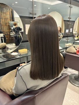 ブリーチなしダブルカラーオリーブベージュミルクティー