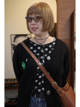 チャプター 問屋町(chapter) パツっとボブケアブリーチダブルカラーブロンドベージュ韓国ヘア