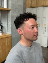 ソイクフ(SOY KUFU) フェードカットアップバングニュアンスパーマ/高田馬場/新宿