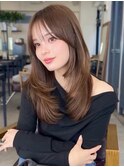 美髪レイヤーカット/顔まわりレイヤー/くびれロングレイヤー