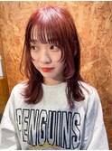 【佐藤】ウルフカット×オレンジカラー