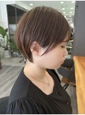 大人ラフウェーブ外ハネボブダークブラウンスウィングショート