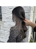 ダークグレー×イヤリング グレージュ 【TELAHAIR幕張本郷】