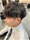 波巻きパーマツイストスパイラルパーママッシュメンズパーマ