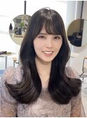 （韓国ヘア/くびれヘア/ロングヘア/前髪/サイドバング/小顔）
