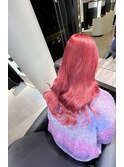 大人可愛い10代20代透明感ピンクカラー外巻きミディアム◎