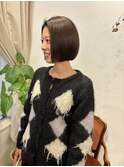 暗髪グレージュ×大人ミニボブ　堀川葵衣