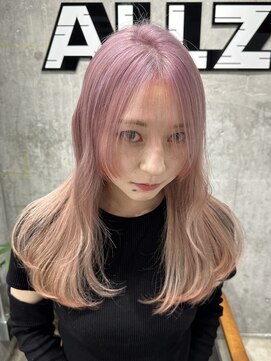 オルズ 渋谷(ALLZ) ハイトーンホワイトピンクダブルカラーケアブリーチケアカラー