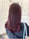 ダブルカラーピンクベージュベージュカラーケアブリーチレイヤー