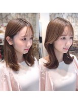 ミラリー トウキョウ(Mirareee Tokyo)&nbsp;20代30代40代◎前髪パーマ韓国風巻きくすみベージュお団子ヘア