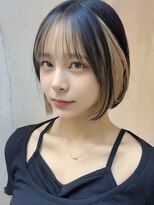 ミーム 原宿 表参道(meme)&nbsp;”インナーカラーベージュ×ボブ