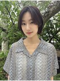 レイヤーボブ　外はねボブ　伸ばしかけヘア　センターパート