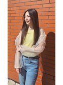 メルティ―カラーフェミニンロングマッシュウルフボブヘア着物