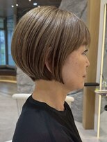 青山髪質改善カラーミディアムボブアッシュグレージュ50代60代