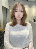 シースルーバング　外はね　くびれミディアム