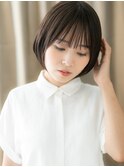 □アッシュブラック美髪丸みショートボブ404上尾30代40代50代