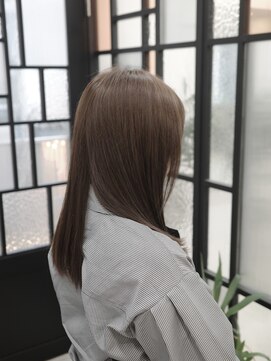 韓国顔まわりレイヤーカットグレージュオリーブベージュブラウン