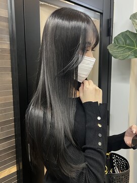 ヌープヘアーアイス(NUUP.hair ici) ◎大人可愛いオリーブグレー×ブリーチなし透明感レイヤー