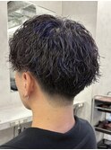 ツーブロック サーフカール テーパーフェード 波巻きパーマ