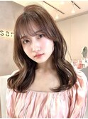 顔周り小顔レイヤーカット/韓国ヘア/ブリーチなし透明感カラー