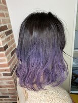 ジウ 上通り(JIU)&nbsp;グレージュ×グラデーションバイオレット×ラベンダー×ゆるふわ