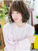 ■ダークアッシュくせ毛風小顔ウルフボブ107★戸頭20代30代40代