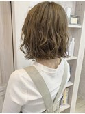 福山市美容室Caary 大人可愛いパーマ風ガーリー切りっぱなしボブ