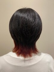 ウルフカット×裾カラー/インナーカラー/髪質改善ケアカラー