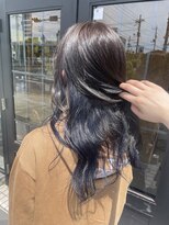 ヘアデザイン プティパ(Hair Design petit-pas) インナーカラー×ネイビーブルー